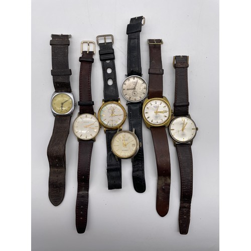 753 - GENTLEMANS VINTAGE 1950S TO 70S WRISTWATCHES INCLUDING AN ORIS AUTOMATIC, LIMIT 17 JEWEL, GARRARD, P... 