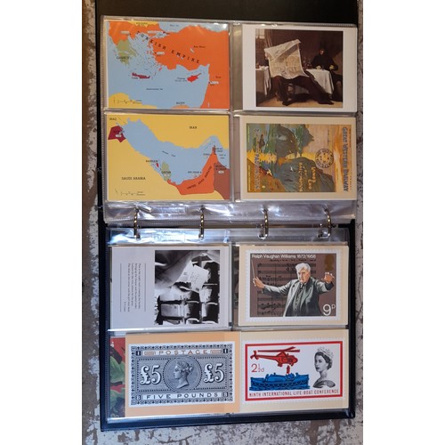 681 - FOUR BINDERS OF POSTAL STAMP POSTCARDS