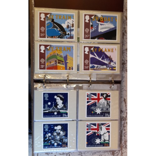 681 - FOUR BINDERS OF POSTAL STAMP POSTCARDS