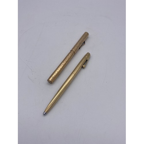 701 - 12K GOLD PLATED PROPELING PENCIL AND A GOLD FILLED EVER SHARP FOUNTAIN PEN