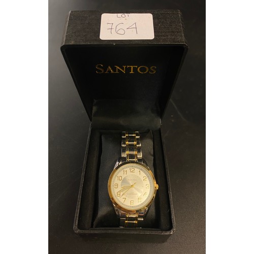 764 - GENTLEMANS BOXED SANTOS WRISTWATCH