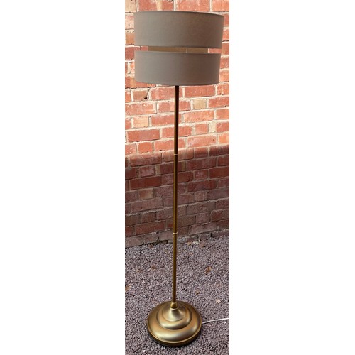 33 - CHROMIUM LAMP STANDARD WITH CREAM SHADE