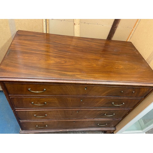 1 - MAHOGANY FOUR DRAWER CHEST ON BRACKET FEET