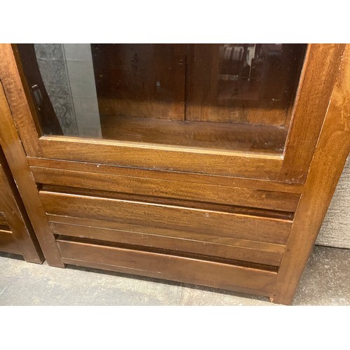 45 - MANGO WOOD GLAZED UPRIGHT VITRINE