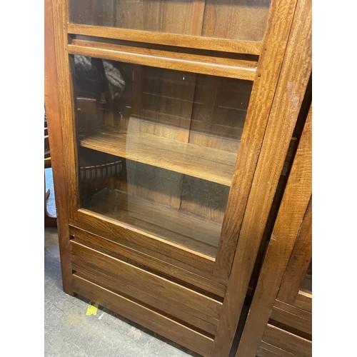 44 - MANGO WOOD GLAZED UPRIGHT VITRINE