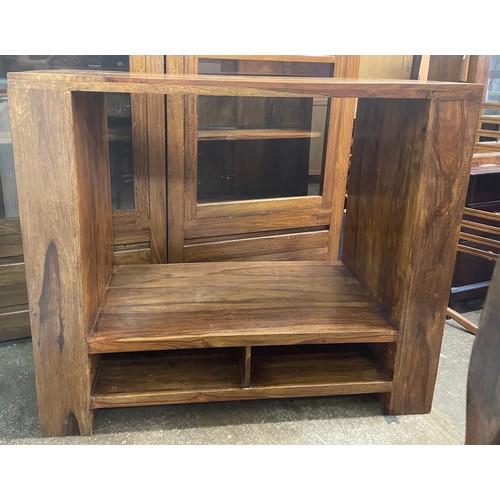 46 - MANGO WOOD MEDIA CABINET