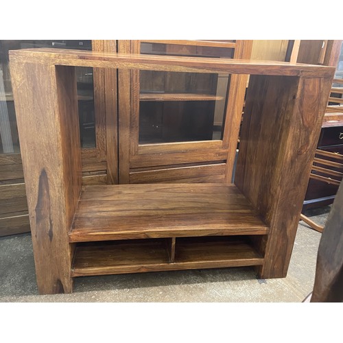 46 - MANGO WOOD MEDIA CABINET