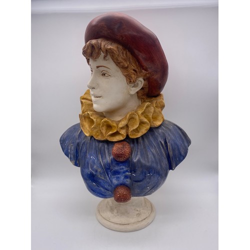 281 - PLASTER ITALIAN BUST OF A HARLEQUIN