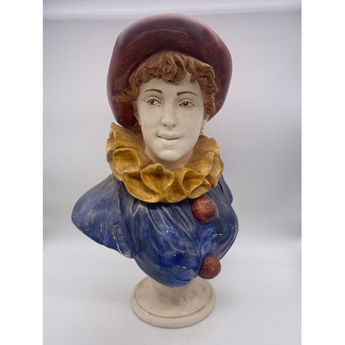 281 - PLASTER ITALIAN BUST OF A HARLEQUIN