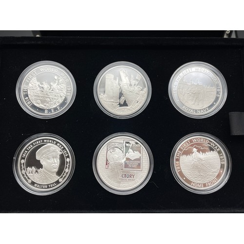 438 - ROYAL MINT 100TH ANNIVERSARY OF FIRST WORLD WAR 2014 UK £5 SILVER PROOF SIX COIN SET