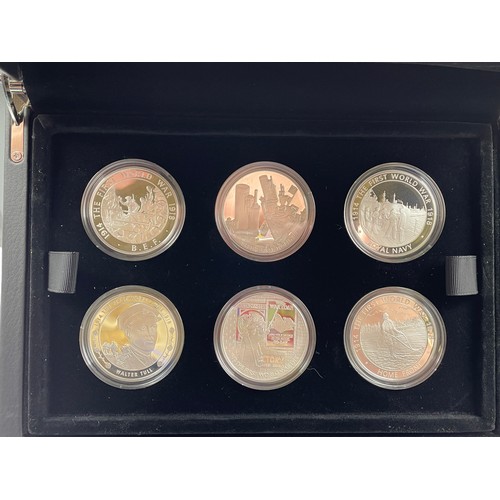438 - ROYAL MINT 100TH ANNIVERSARY OF FIRST WORLD WAR 2014 UK £5 SILVER PROOF SIX COIN SET