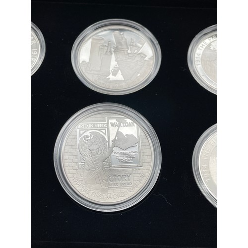 438 - ROYAL MINT 100TH ANNIVERSARY OF FIRST WORLD WAR 2014 UK £5 SILVER PROOF SIX COIN SET