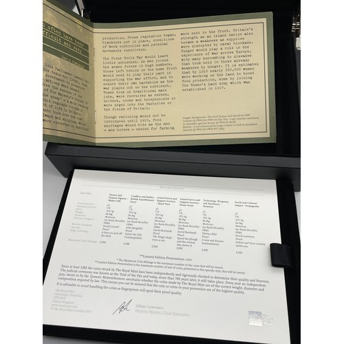 438 - ROYAL MINT 100TH ANNIVERSARY OF FIRST WORLD WAR 2014 UK £5 SILVER PROOF SIX COIN SET