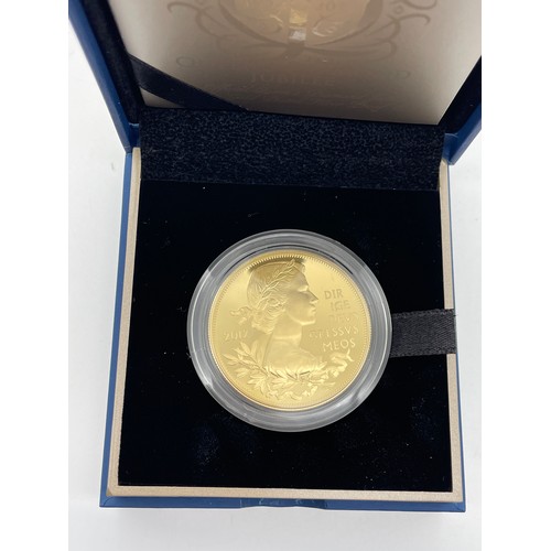 450 - ROYAL MINT QUEENS DIAMOND JUBILEE UK £5 GOLD PLATED SILVER PROOF COIN