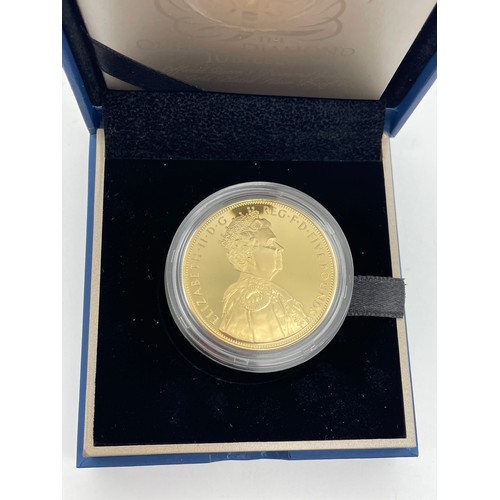 450 - ROYAL MINT QUEENS DIAMOND JUBILEE UK £5 GOLD PLATED SILVER PROOF COIN