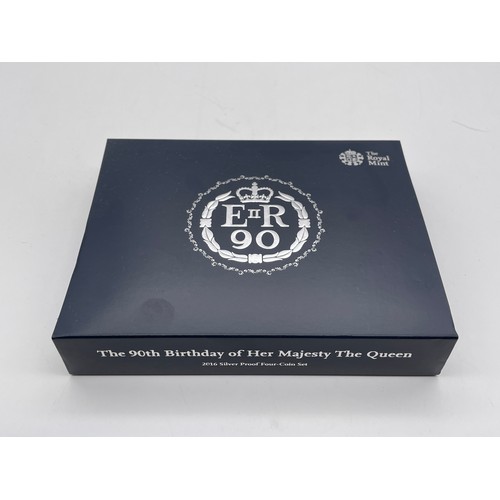 440 - ROYAL MINT UK THE QUEENS 90TH BIRTHDAY 2016 SILVER PROOF FOUR COIN SET