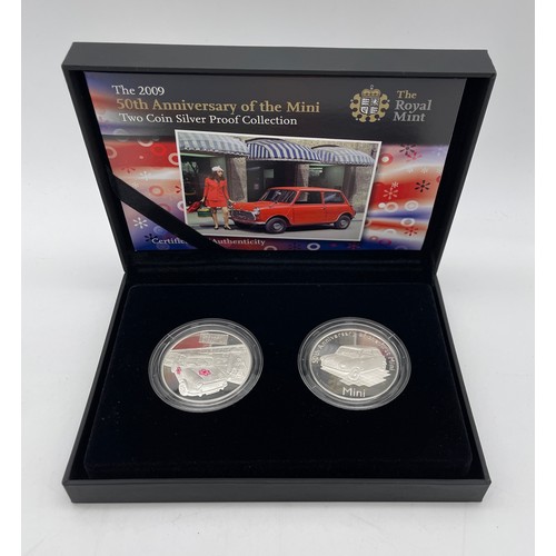 446 - ROYAL MINT 2009 50TH ANNIVERSARY OF THE MINI TWO COIN SILVER PROOF SET