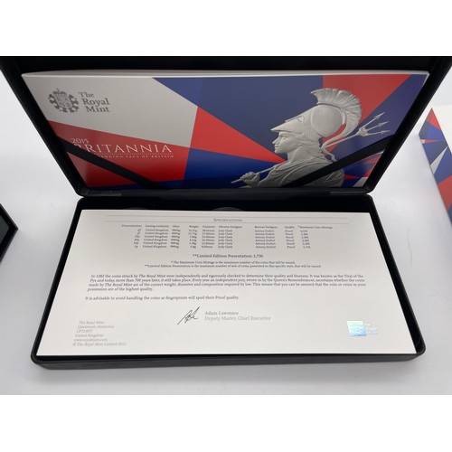 439 - ROYAL MINT UK 2015 THE BRITANNIA SIX COIN SILVER PROOF SET