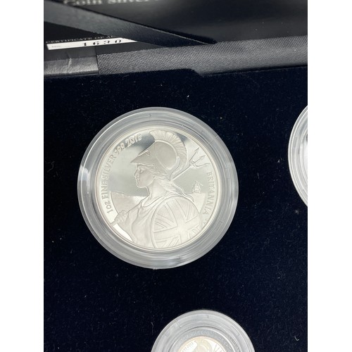 439 - ROYAL MINT UK 2015 THE BRITANNIA SIX COIN SILVER PROOF SET
