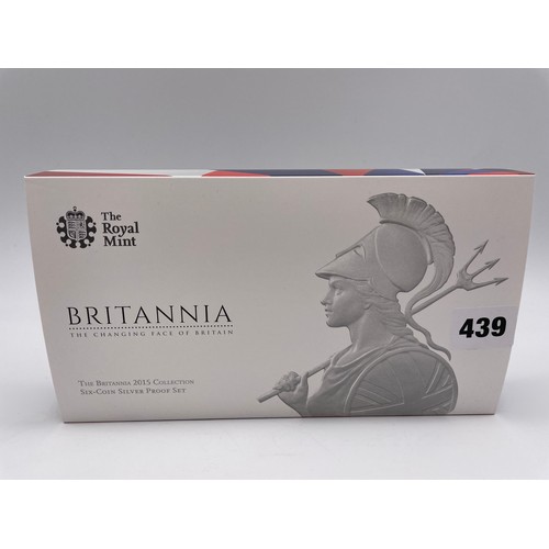 439 - ROYAL MINT UK 2015 THE BRITANNIA SIX COIN SILVER PROOF SET