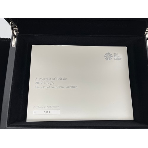 435 - ROYAL MINT PORTRAIT OF BRITAIN 2017 UK FIVE POUND PROOF SILVER COIN COLLECTION
