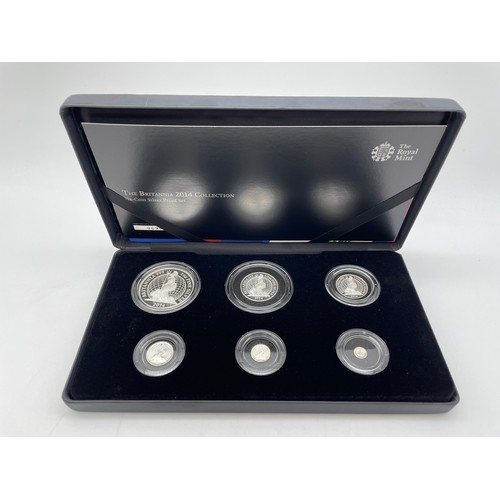 432 - ROYAL MINT UK BRITANNIA 2014 SIX COIN SILVER PROOF SET