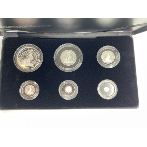 432 - ROYAL MINT UK BRITANNIA 2014 SIX COIN SILVER PROOF SET