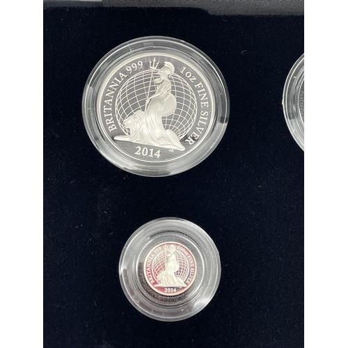 432 - ROYAL MINT UK BRITANNIA 2014 SIX COIN SILVER PROOF SET