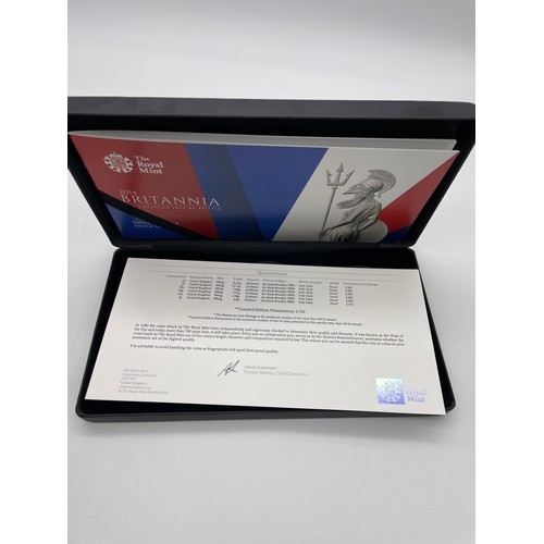 432 - ROYAL MINT UK BRITANNIA 2014 SIX COIN SILVER PROOF SET
