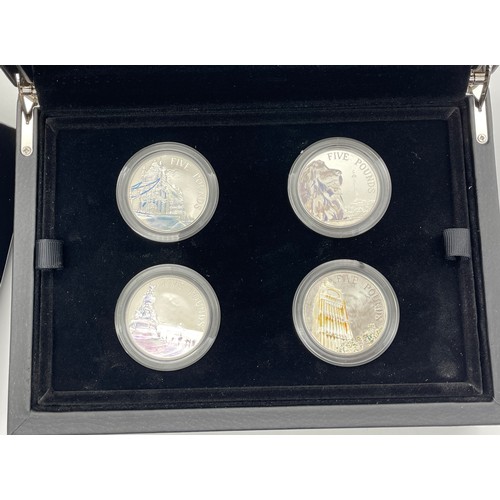 436 - ROYAL MINT PORTRAIT OF BRITAIN 2014 UK FIVE POUND PROOF SILVER COIN COLLECTION