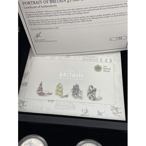 436 - ROYAL MINT PORTRAIT OF BRITAIN 2014 UK FIVE POUND PROOF SILVER COIN COLLECTION
