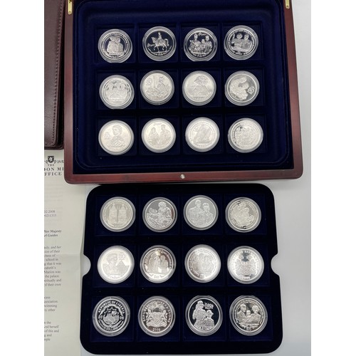 428 - LONDON MINT 80TH BIRTHDAY OF HER MAJESTY QUEEN ELIZABETH II SILVER PROOF 24 COIN COLLECTION AND MINI... 