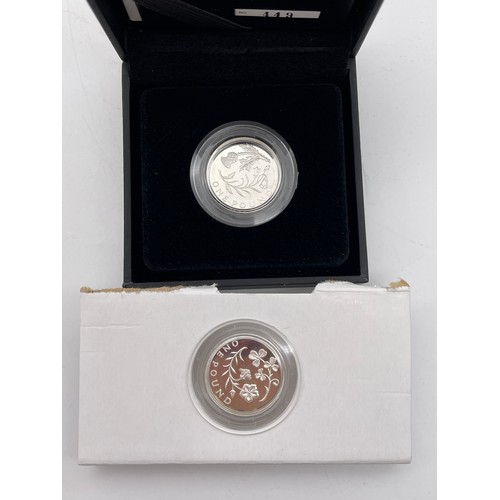 452 - ROYAL MINT ROYAL MINT 2014 SCOTLAND £1 FLORAL SILVER PROOF COIN AND NORTHERN IRELAND £1 SILVER PROOF... 