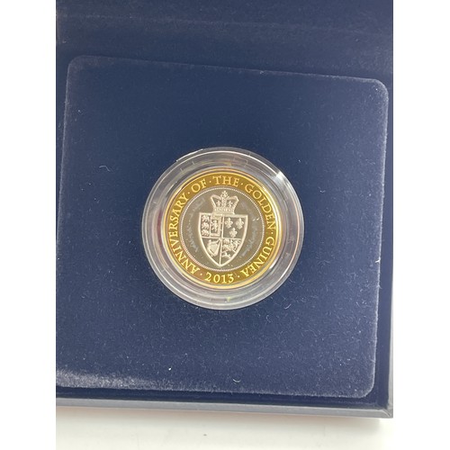 448 - ROYAL MINT 350TH ANNIVERSARY OF THE GUNINEA 2013 UK £2 SILVER PROOF PIEDFORT COIN