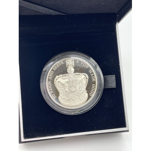 443 - ROYAL MINT THE QUEENS CORONATION 60TH ANNIVERSARY UK £5 SILVER PIEDFORT COIN