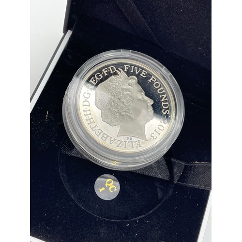 443 - ROYAL MINT THE QUEENS CORONATION 60TH ANNIVERSARY UK £5 SILVER PIEDFORT COIN