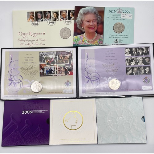 430 - QUEEN ELIZABETH II 60 YEAR CORONATION STAMP COIN COVER, 2003 CORONATION ANNIVERSARY CROWN, 2006 QUEE... 