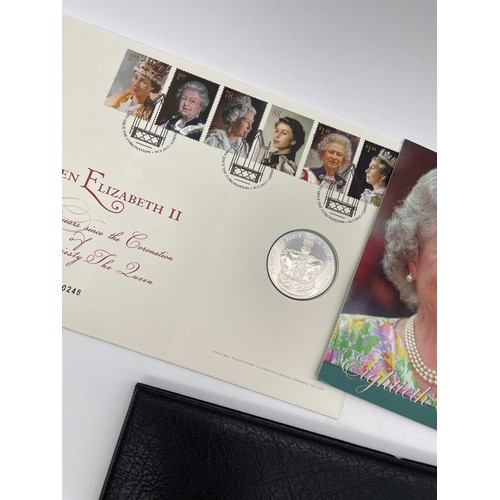 430 - QUEEN ELIZABETH II 60 YEAR CORONATION STAMP COIN COVER, 2003 CORONATION ANNIVERSARY CROWN, 2006 QUEE... 