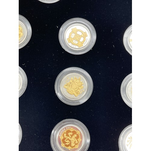 425 - ROYAL MINT 25TH ANNIVERSARY SILVER PROOF UK £1 COIN SET