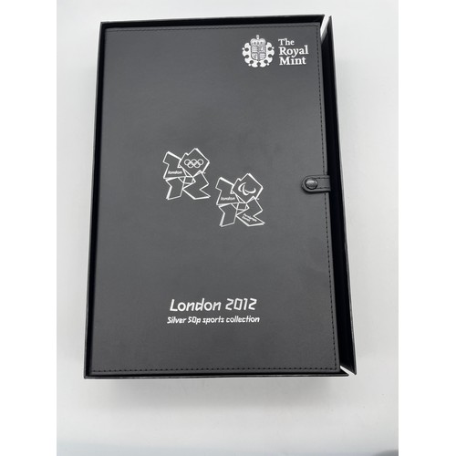 427 - ROYAL MINT LONDON 2012 SILVER 50P SPORTS COIN COLLECTION