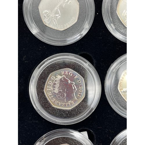 427 - ROYAL MINT LONDON 2012 SILVER 50P SPORTS COIN COLLECTION