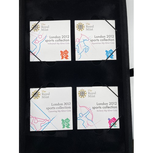 427 - ROYAL MINT LONDON 2012 SILVER 50P SPORTS COIN COLLECTION