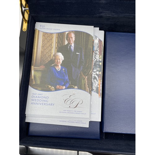 429 - BOXED DIAMOND WEDDING ANNIVERSARY SILVER PROOF 18 CROWN COLLECTION