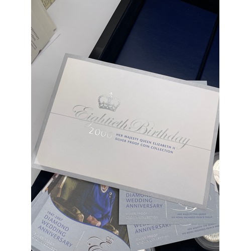 429 - BOXED DIAMOND WEDDING ANNIVERSARY SILVER PROOF 18 CROWN COLLECTION