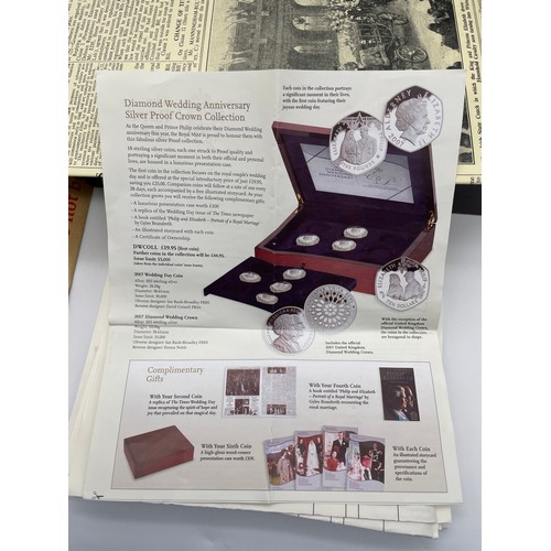 429 - BOXED DIAMOND WEDDING ANNIVERSARY SILVER PROOF 18 CROWN COLLECTION