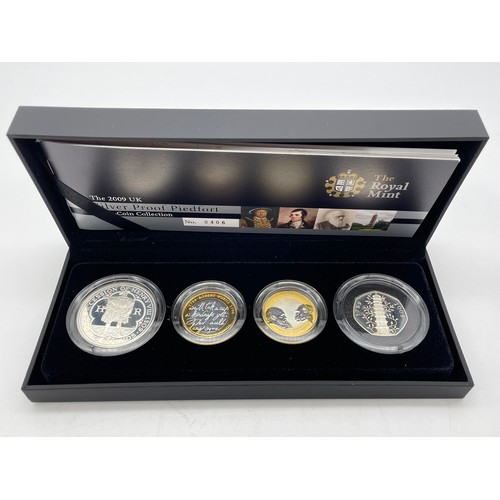 409 - ROYAL MINT 2009 UK SILVER PROOF PIEDFORT FOUR COIN SET
