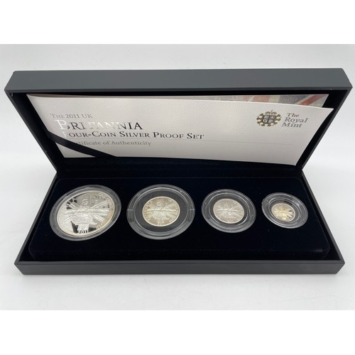 407 - ROYAL MINT 2011 UK BRITANNIA SILVER PROOF FOUR COIN SET
