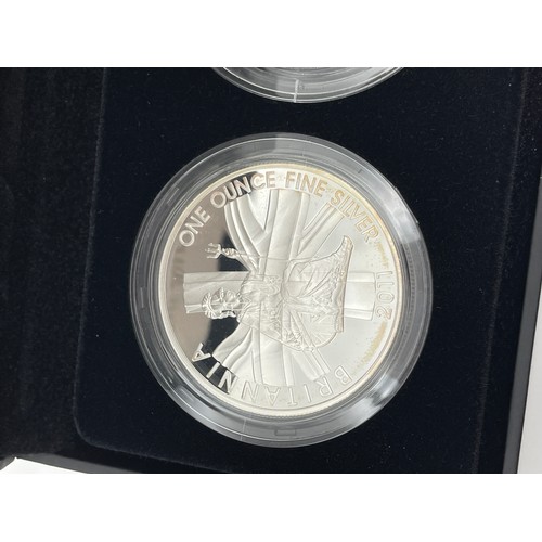 407 - ROYAL MINT 2011 UK BRITANNIA SILVER PROOF FOUR COIN SET