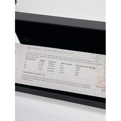 407 - ROYAL MINT 2011 UK BRITANNIA SILVER PROOF FOUR COIN SET