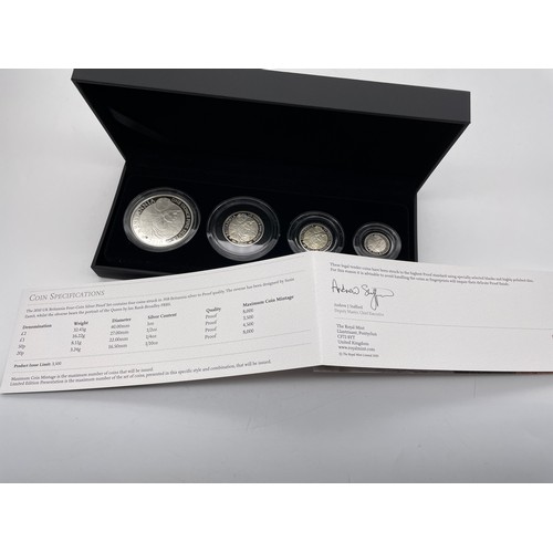 408 - ROYAL MINT 2010 UK BRITANNIA FOUR COIN SILVER PROOF SET